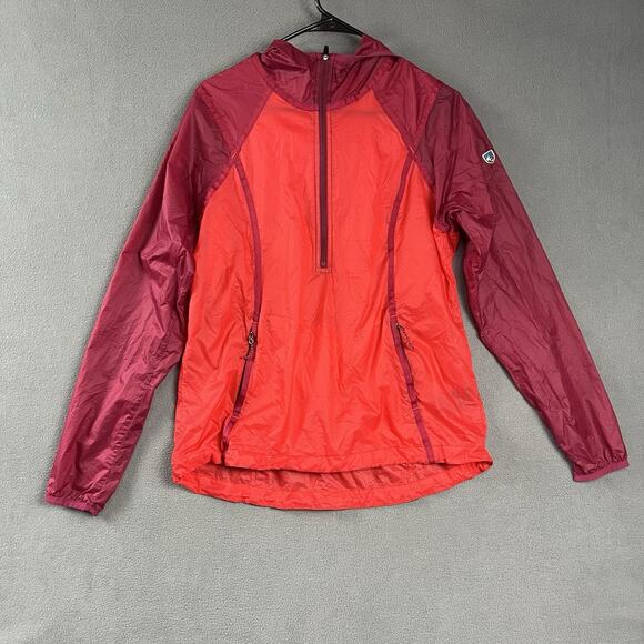 Kuhl Jacket Womens Medium Red Parajax Anorak Lightweight Full Zip Outdoor Hooded - Picture 1 of 9